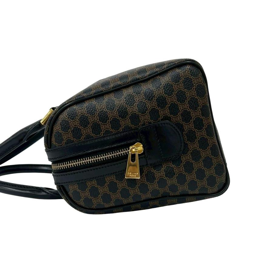 極 美品 袋付き CELINE セリーヌ ヴィンテージ マカダム ブラゾン 柄 レザー 本革 ハンドバッグ ボストンバッグ ブラック ブラウン 38092_5