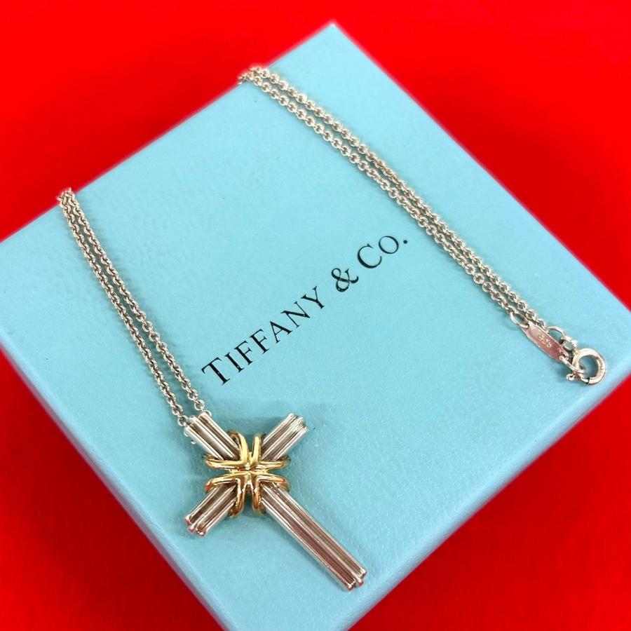 TIFFANY&Co.（ティファニー） 極 美品 シグネチャー クロス シルバー