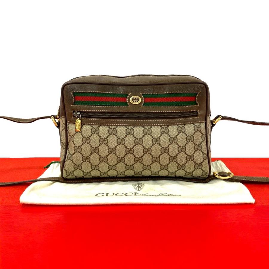 極 美品 袋付き GUCCI グッチ オールドグッチ ヴィンテージ シェリーライン GG ロゴ 金具 レザー ショルダーバッグ ブラウン 29604 GUCCI（グッチ） 極 美品 袋付き オールドグッチ ヴィンテージ