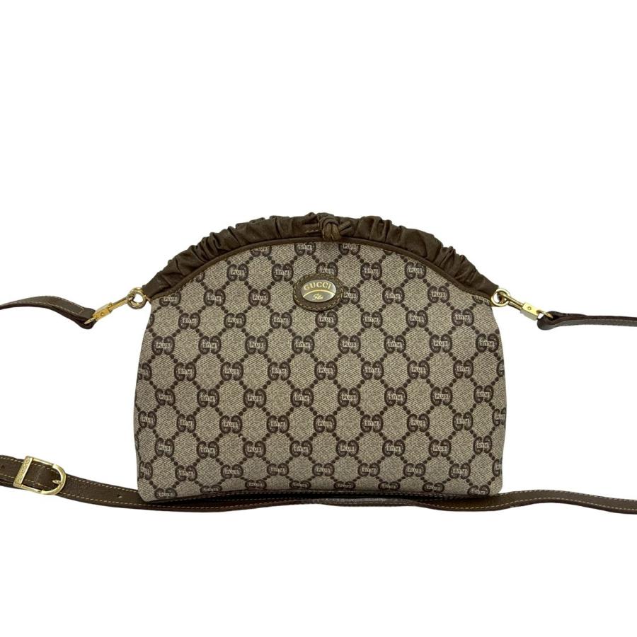 極 美品 GUCCI グッチ オールドグッチ ヴィンテージ グッチプラス ロゴ 金具 レザー ショルダーバッグ ポシェット ブラウン 92205 GUCCI（グッチ） 極 美品 オールドグッチ ヴィンテージ グッチプラス