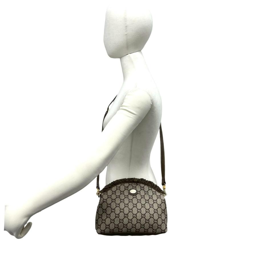 極 美品 GUCCI グッチ オールドグッチ ヴィンテージ グッチプラス ロゴ 金具 レザー ショルダーバッグ ポシェット ブラウン 92205 GUCCI（グッチ） 極 美品 オールドグッチ ヴィンテージ グッチプラス