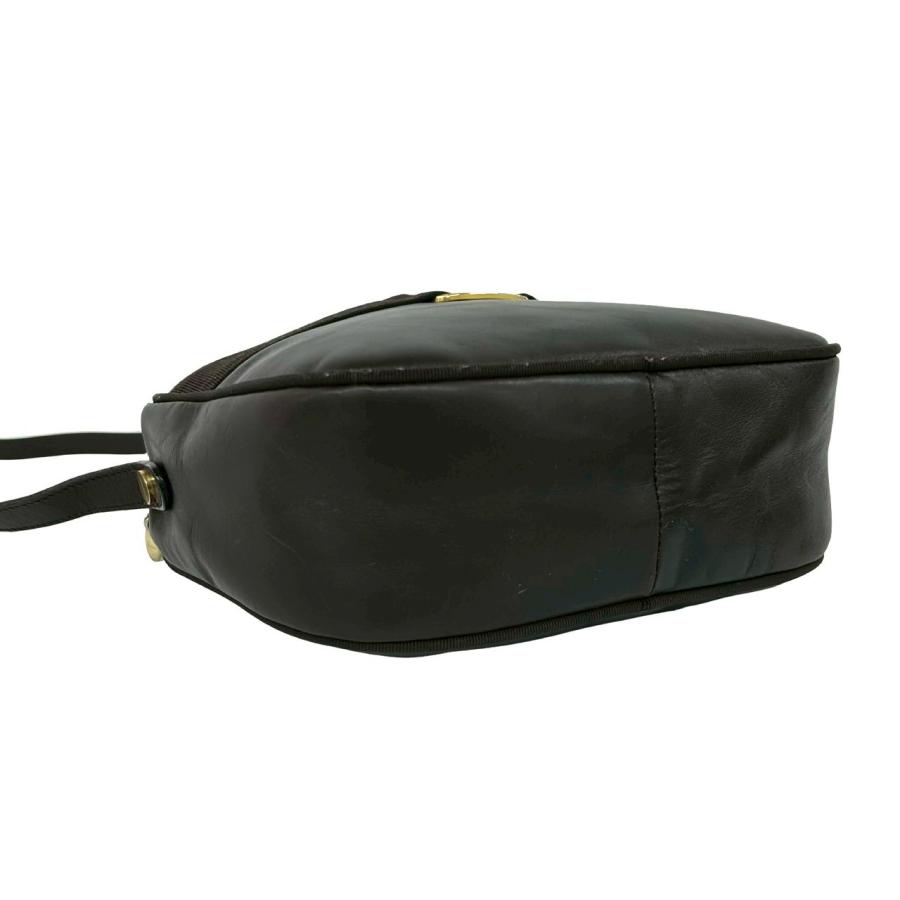 極 美品 Salvatore Ferragamo サルヴァトーレフェラガモ ヴァラリボン 金具 レザー 本革 ショルダーバッグ ポシェット ブラウン 30136_7