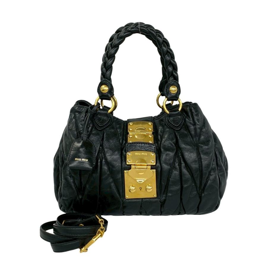 miu miu（ミュウミュウ） 極 美品 袋付き マテラッセ レザー 本革 2way