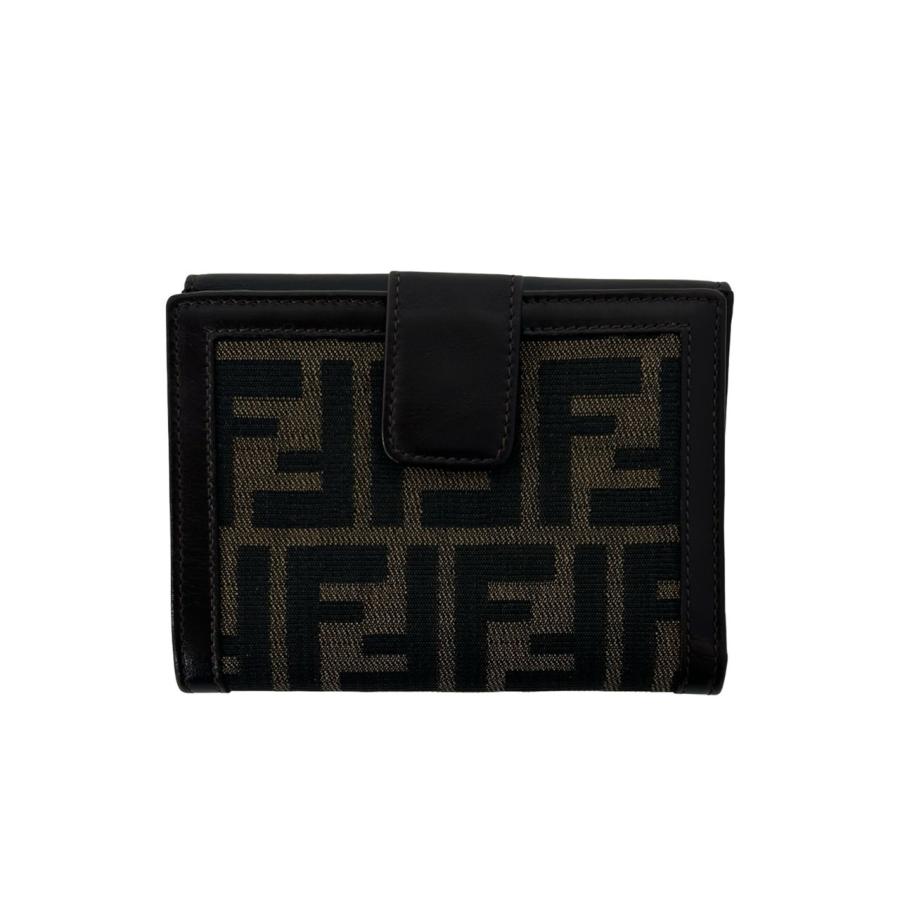 【美品】FENDI ズッカ 二つ折り財布 札入れ FFロキャンバス×レザー ズッカ 二つ折り財布 キャンバス レザー ブラウン フェンディ – RECLO