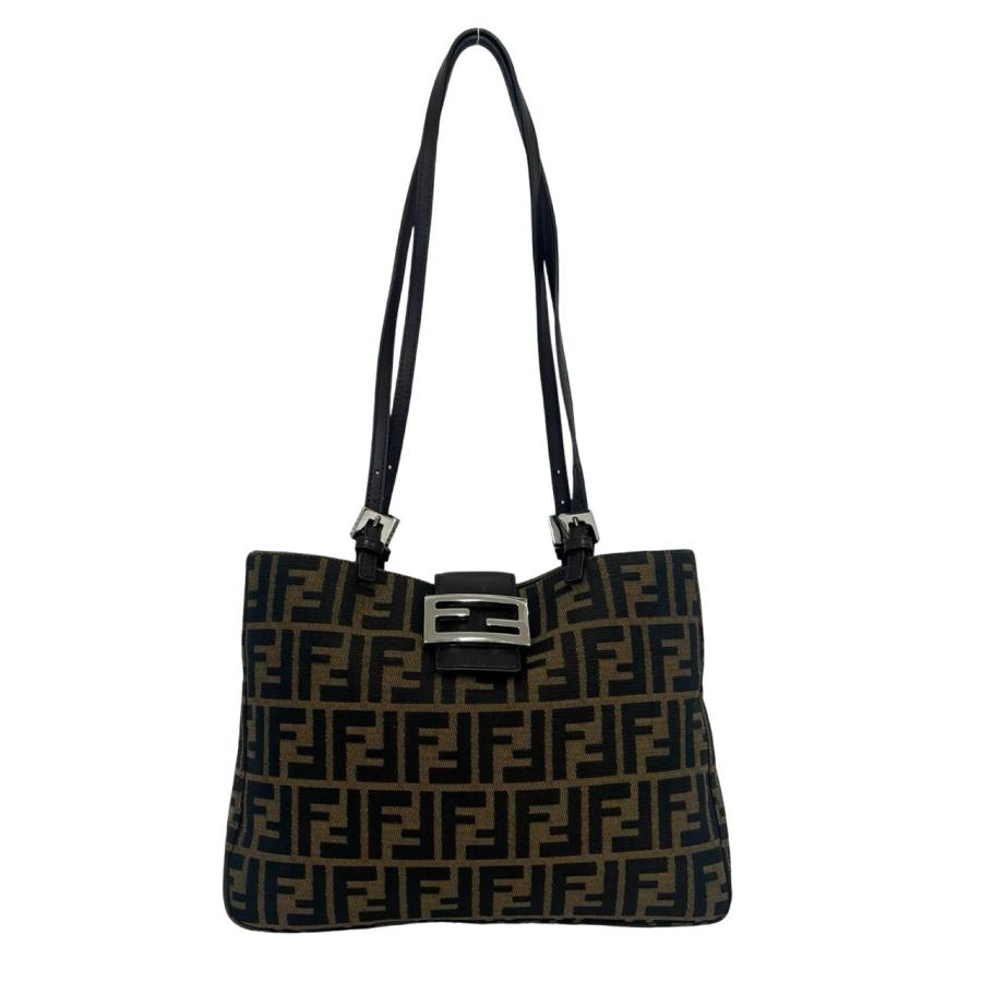 100【極美品】FENDI トートバッグ FENDI（フェンディ） 極 美品 ズッカ FF 柄 ロゴ 金具 キャンバス