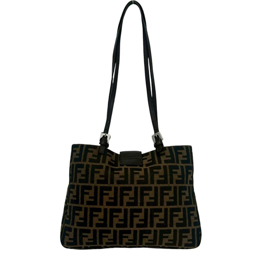 FENDI（フェンディ） 極 美品 ズッカ FF 柄 ロゴ 金具 キャンバス