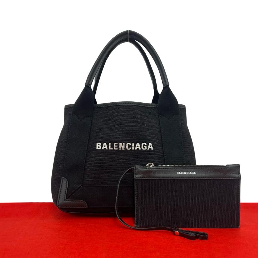 BALENCIAGA（バレンシアガ） 極 美品 ネイビーカバス XS ロゴ