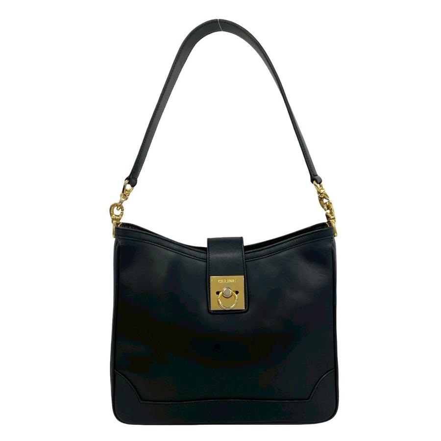 CELINE（セリーヌ） 極 美品 ヴィンテージ リング 金具 ロゴ カーフ