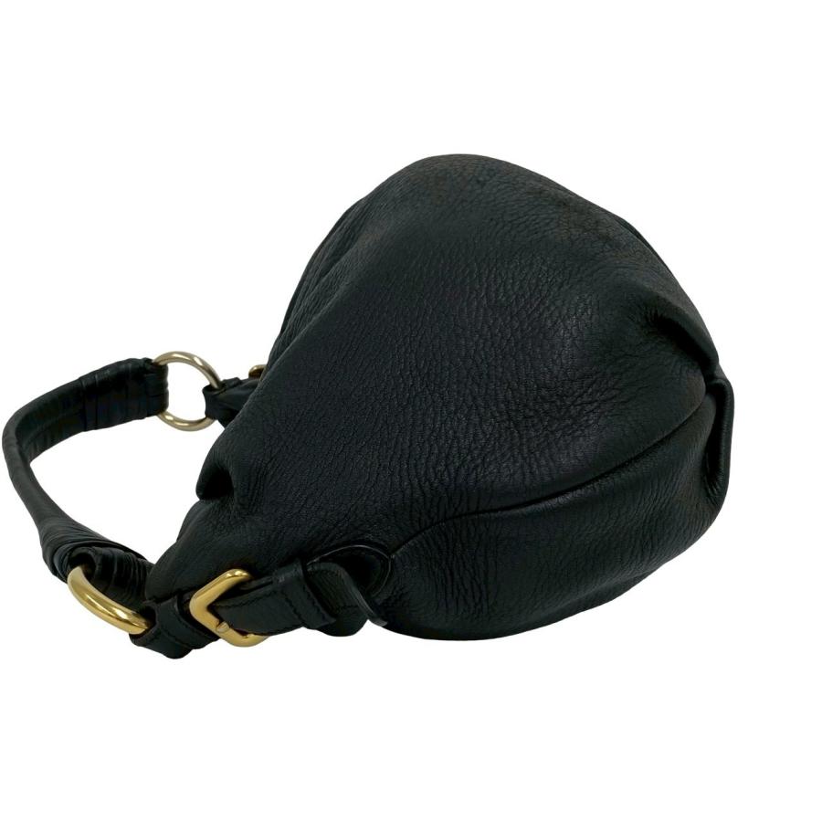 PRADA（プラダ） 極 美品 ロゴ ゴールド 金具 レザー 本革 セミ ワン