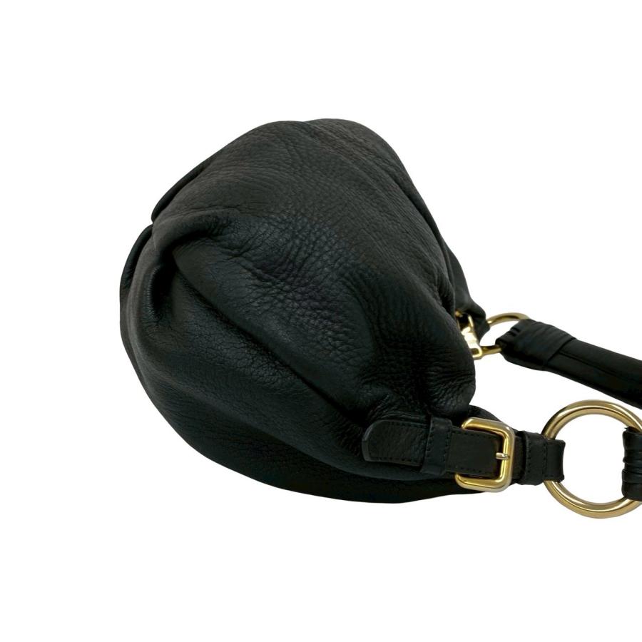 PRADA（プラダ） 極 美品 ロゴ ゴールド 金具 レザー 本革 セミ ワン