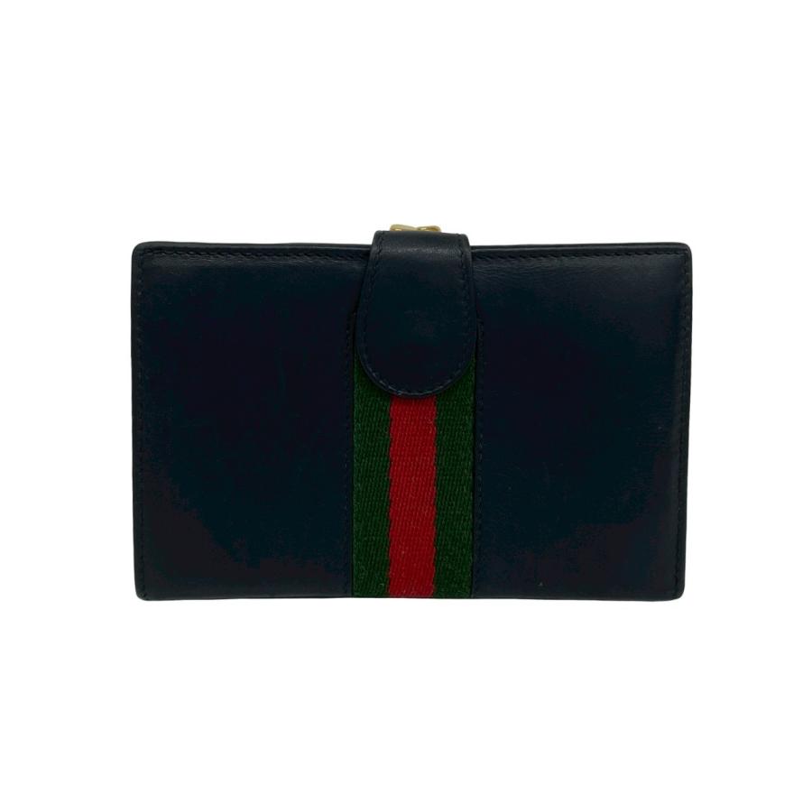 GUCCI　グッチ　折り財布　シェリーライン　　極美品‼️ GUCCI（グッチ） 極 美品 シェリーライン レザー 本革 がま口 二つ折り