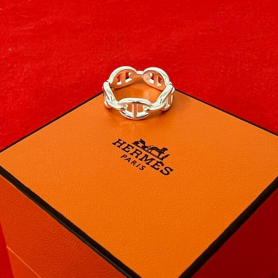極 美品 保存箱付 HERMES エルメス アンシェネ リング シルバー925 指輪 17号 アクセサリー ジュエリー メンズ シルバー 30545 HERMES（エルメス） 極 美品 保存箱付 アンシェネ リング シルバー925