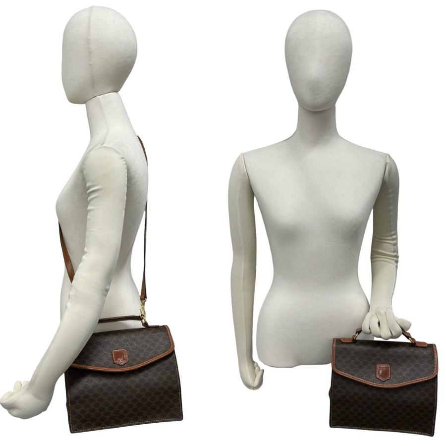 【美品〜良品】セリーヌ 2way ハンドバッグ トリオンフ マカダム CELINE（セリーヌ） 極 美品 マカダム ブラゾン トリオンフ 柄 レザー
