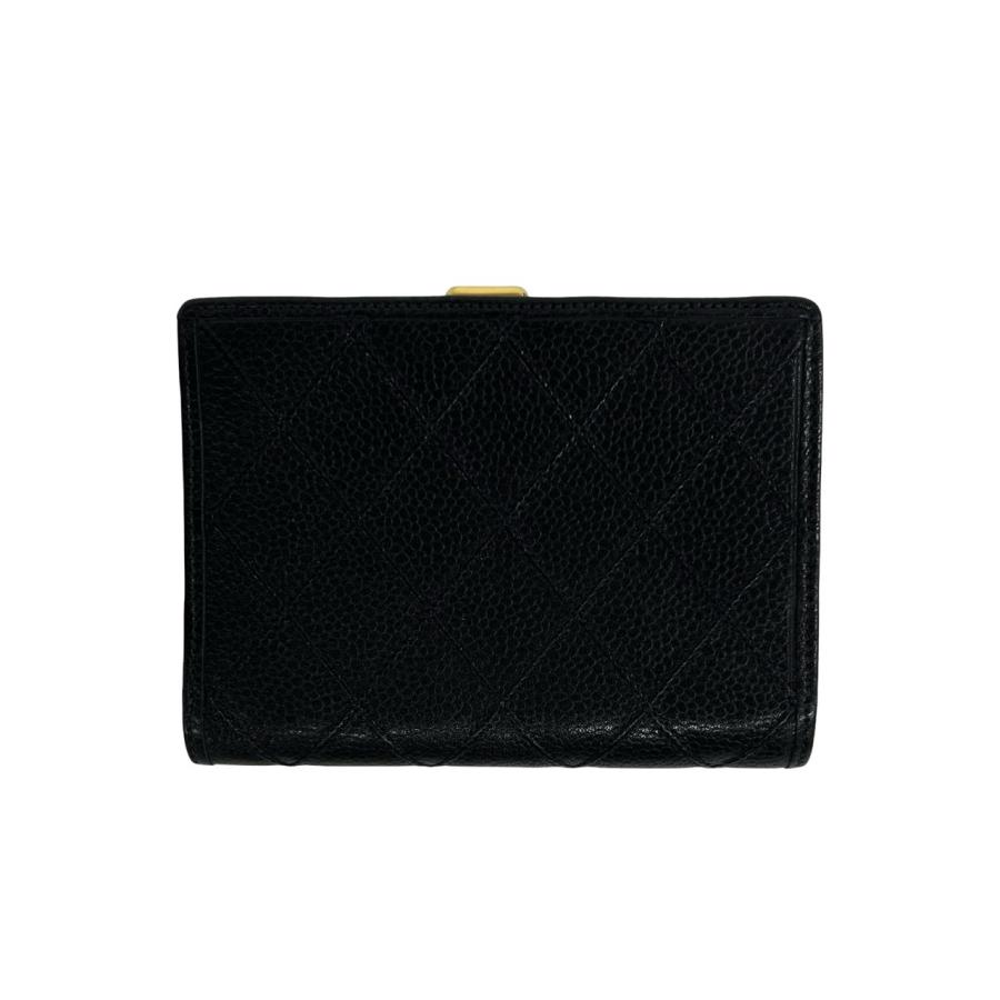 極美品】CHANEL シャネル ラムスキン ビコローレ がま口 長財布 黒 極