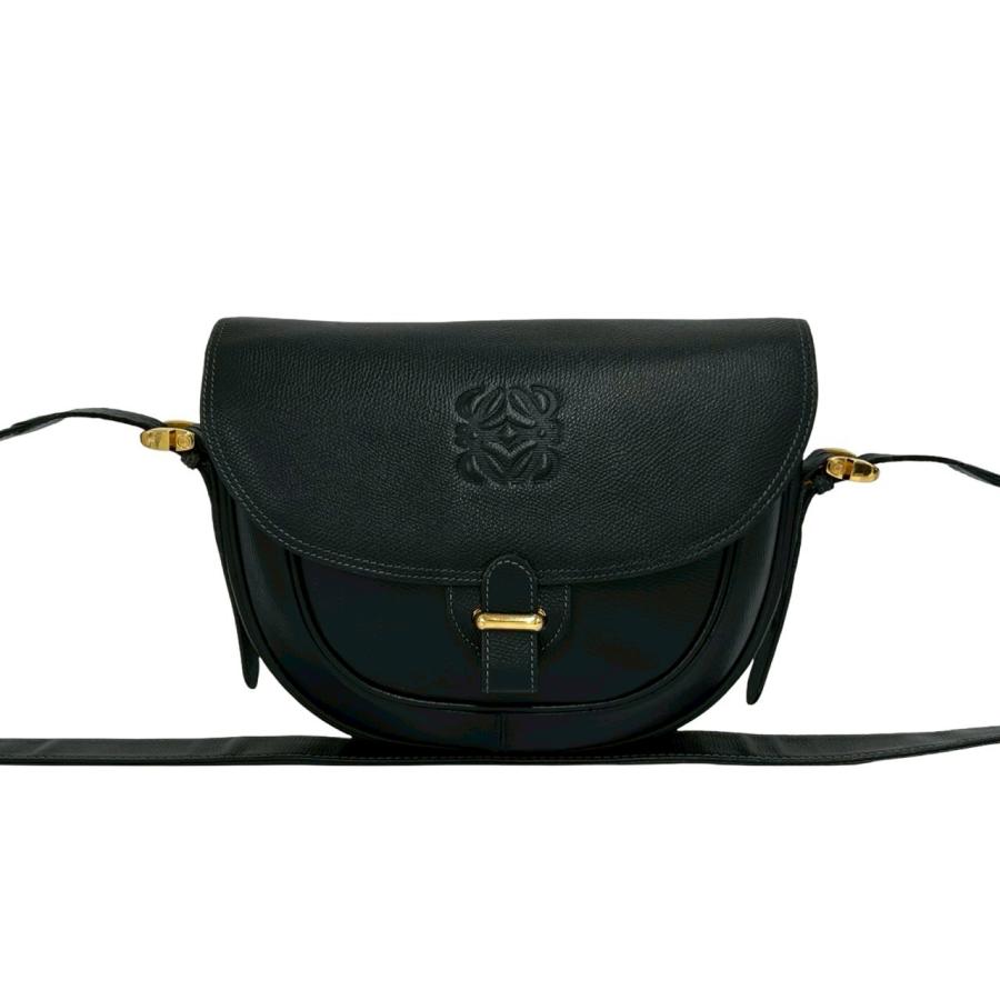 LOEWE（ロエベ） 極 美品 ヴィンテージ アナグラム ロゴ レザー 本革