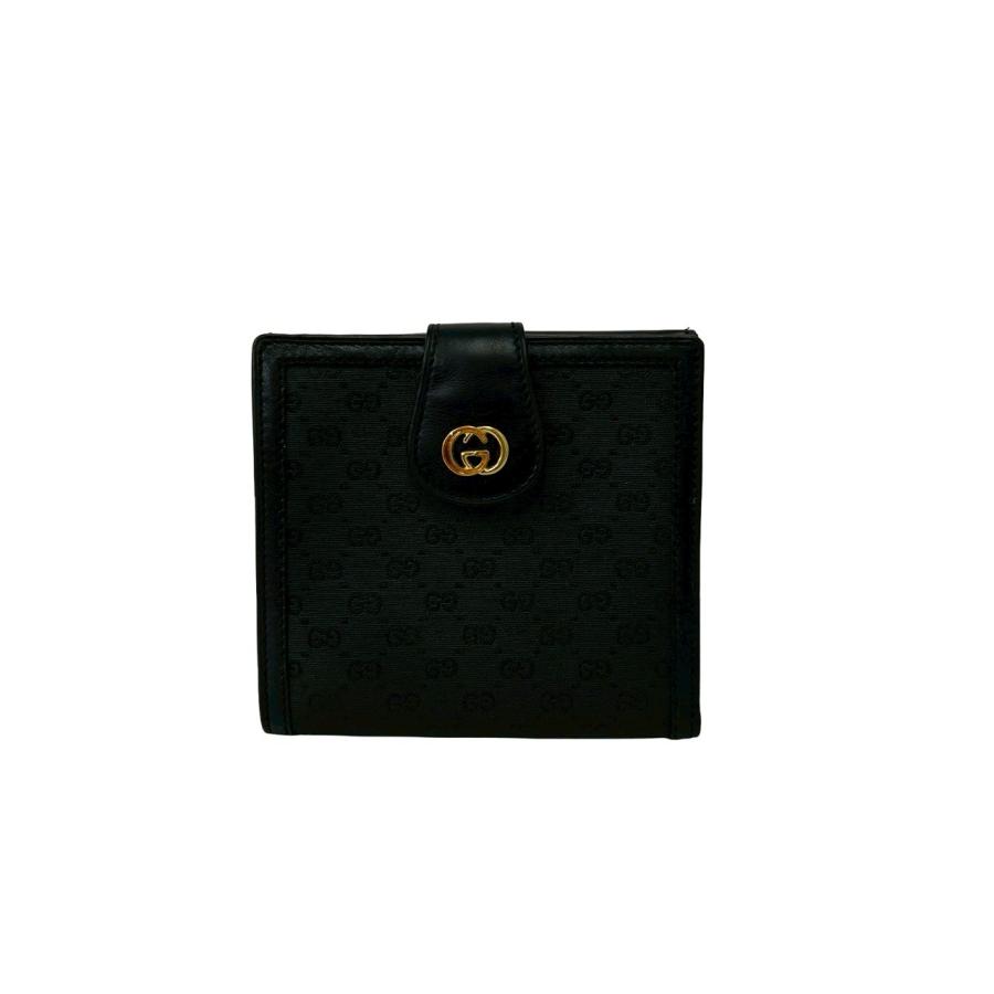 未使用品　箱付き　GUCCI グッチ　折り財布　マイクロGG レザー　ブラック GUCCI（グッチ） 未使用保管品 箱付 オールドグッチ ヴィンテージ