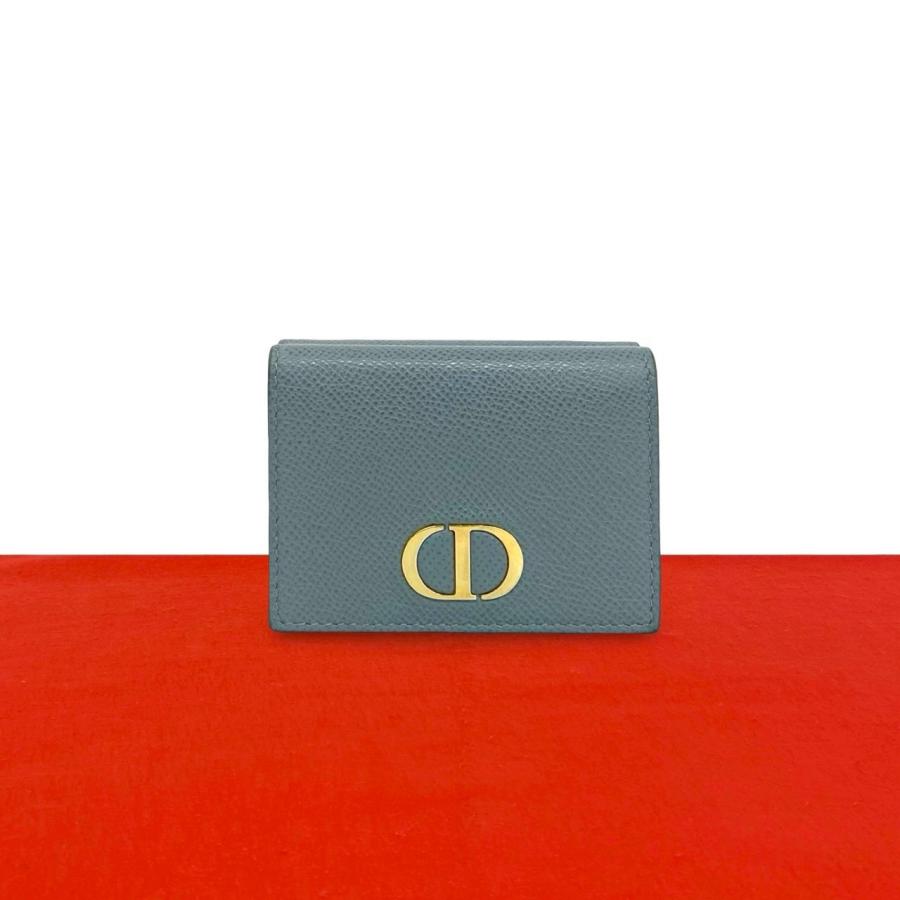 Chiristian Dior ディオール 三つ折り財布 ブルー Lady Dior Lotus