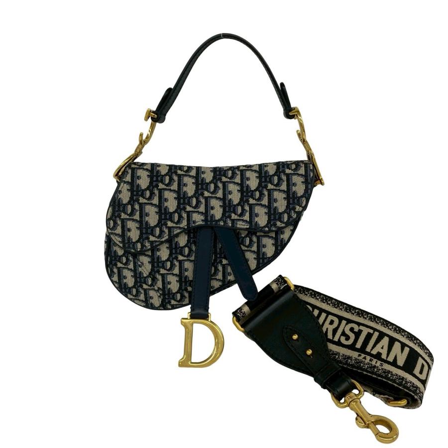 極 美品 Christian Dior ディオール オブリーク サドルバッグ 