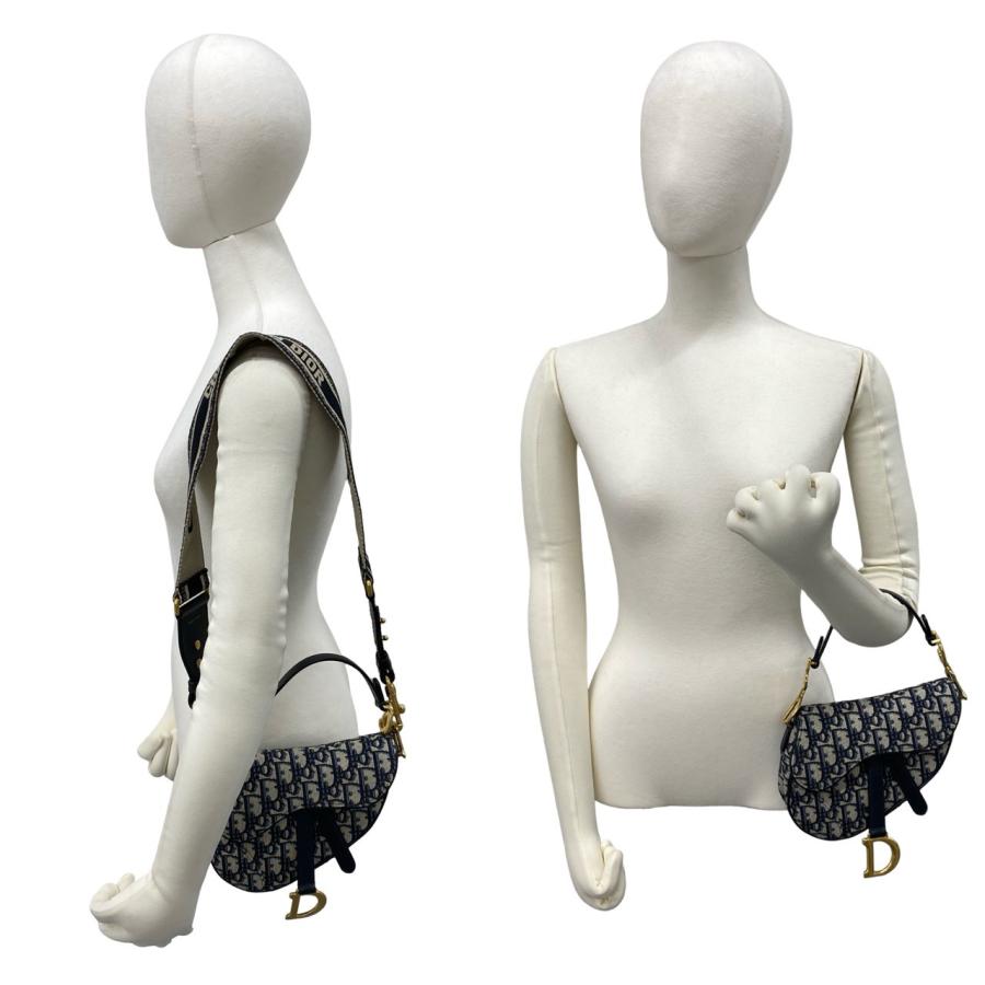 極 美品 Christian Dior ディオール オブリーク サドルバッグ 