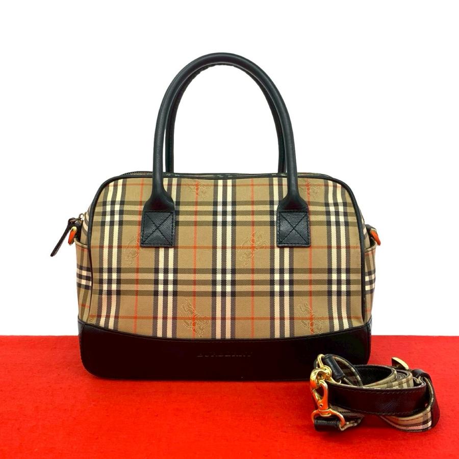 BURBERRY（バーバリー） 極 美品 ノバチェック 柄 キャンバス レザー