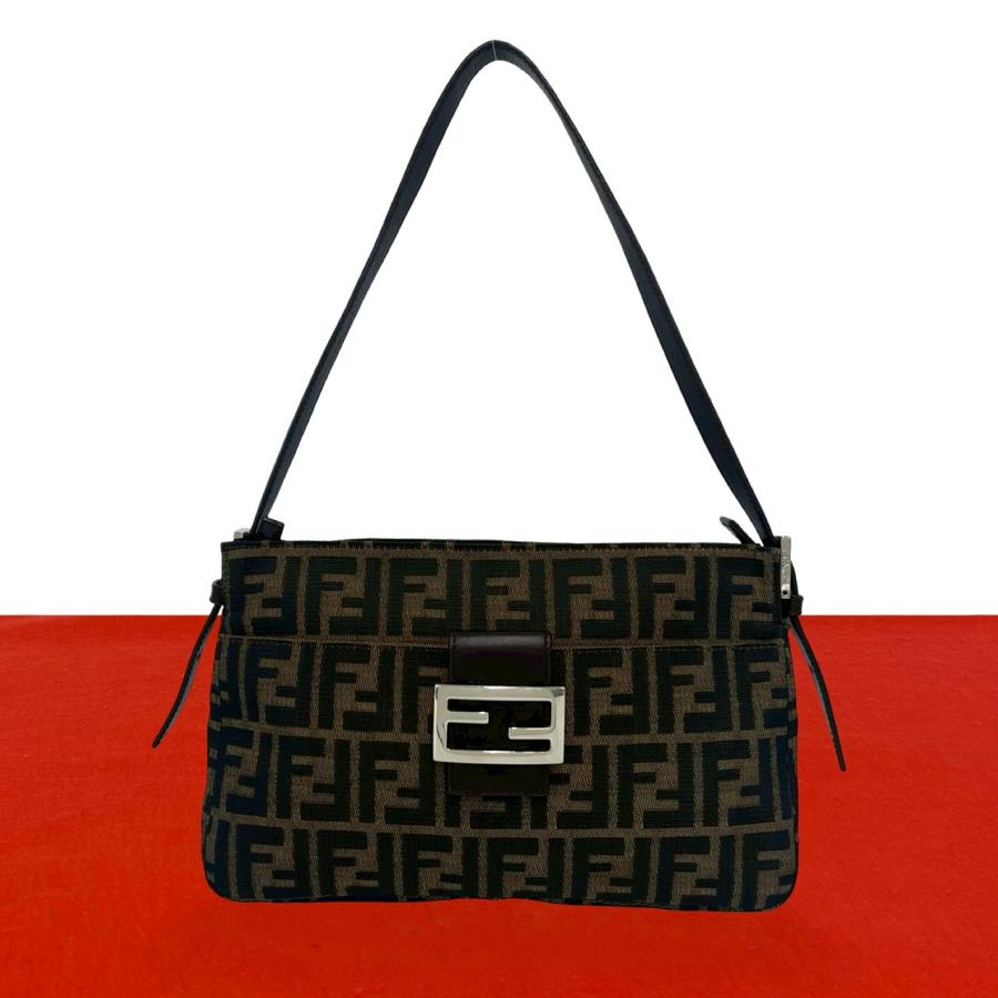 FENDI フェンディ ヴィンテージ ズッカ FF柄 ハンドバッグ ターコイズ FENDI（フェンディ） 極 美品 ヴィンテージ ズッカ FF 柄 キャンバス