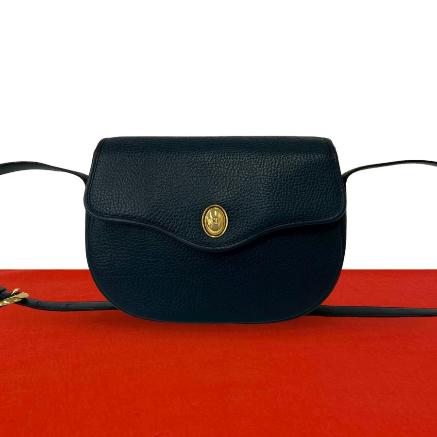 Christian Dior 希少 ショルダーバッグ CDロゴ 革×キャンバス 極 美品 Christian Dior ディオール ヴィンテージ CD ロゴ 金具 レザー