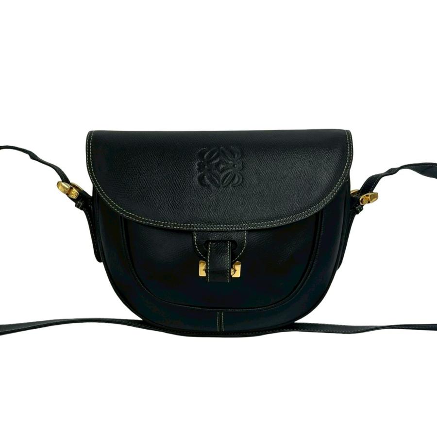 LOEWE（ロエベ） 極 美品 ヴィンテージ アナグラム ロゴ 刻印 レザー 