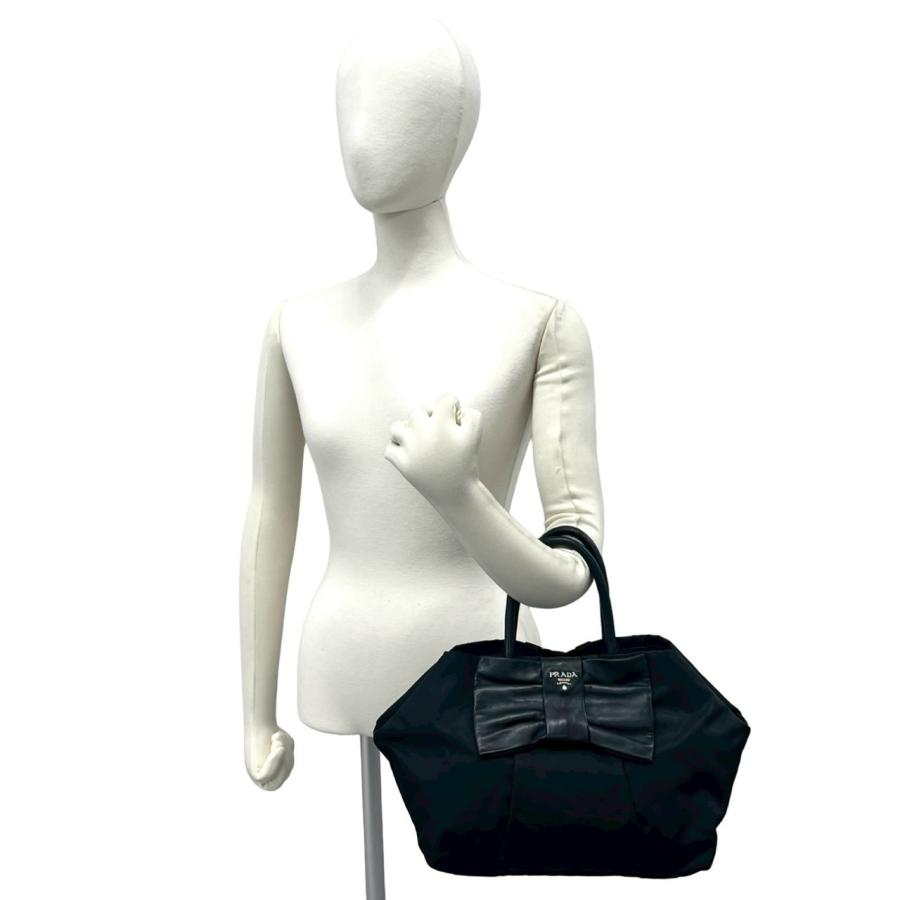 PRADA（プラダ） 極 美品 ロゴ 金具 テスート ナイロン リボン