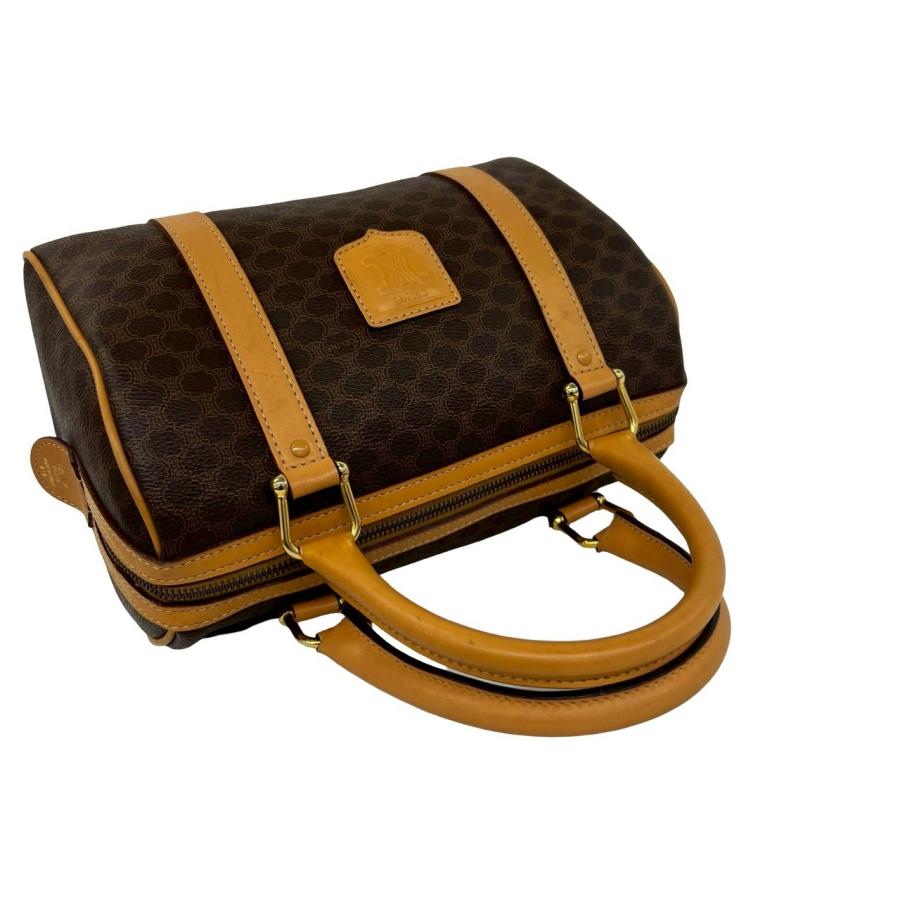 極美品✨️セリーヌ ボストンバッグ トリオンフ マカダム ブラウン レザー 本革 CELINE（セリーヌ） 極 美品 ヴィンテージ マカダム ブラゾン