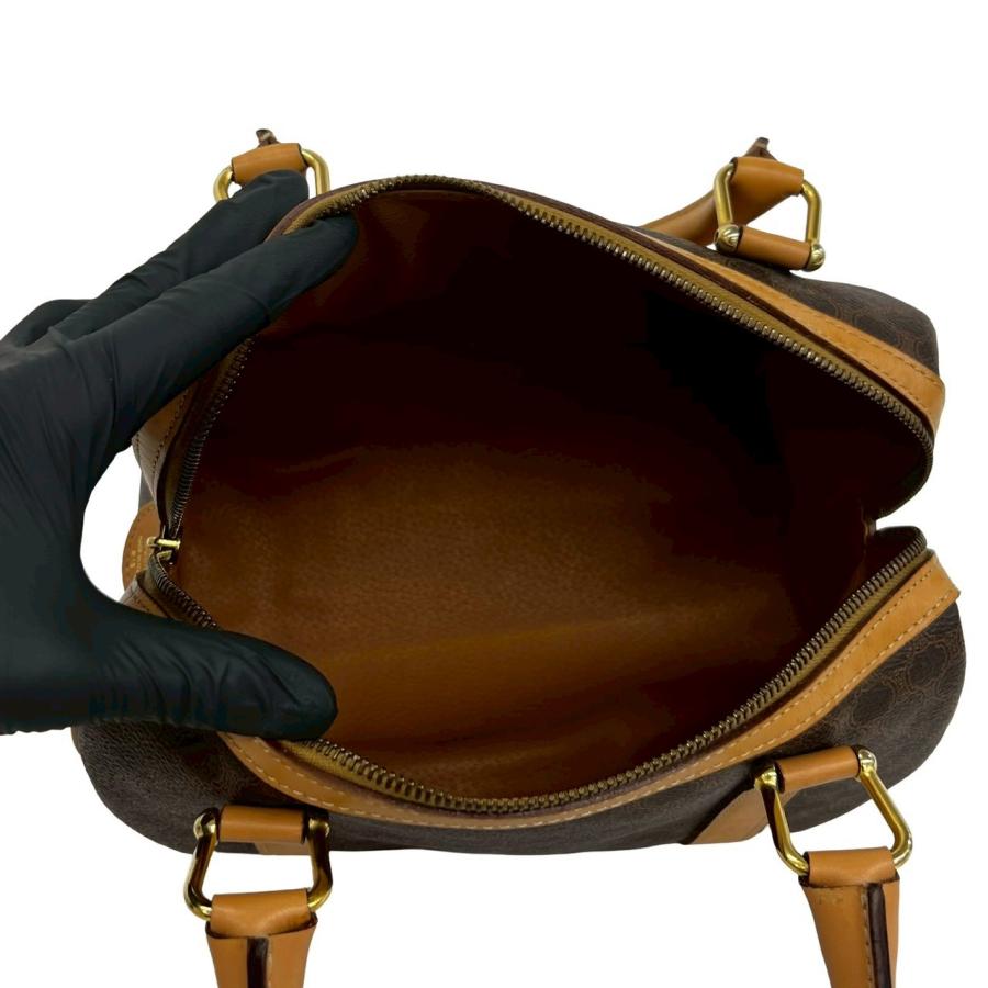 極美品✨️セリーヌ ボストンバッグ トリオンフ マカダム ブラウン レザー 本革 CELINE（セリーヌ） 極 美品 ヴィンテージ マカダム ブラゾン