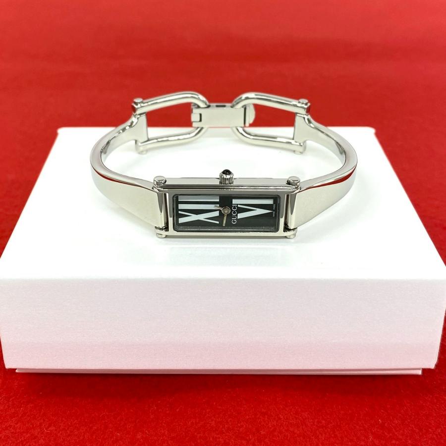 GUCCI（グッチ） 稼働品 極 美品 1500L バングルウォッチ リーフ 柄