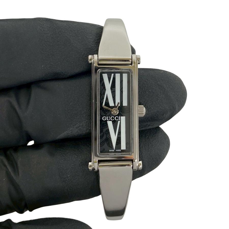 GUCCI（グッチ） 稼働品 極 美品 1500L バングルウォッチ リーフ 柄