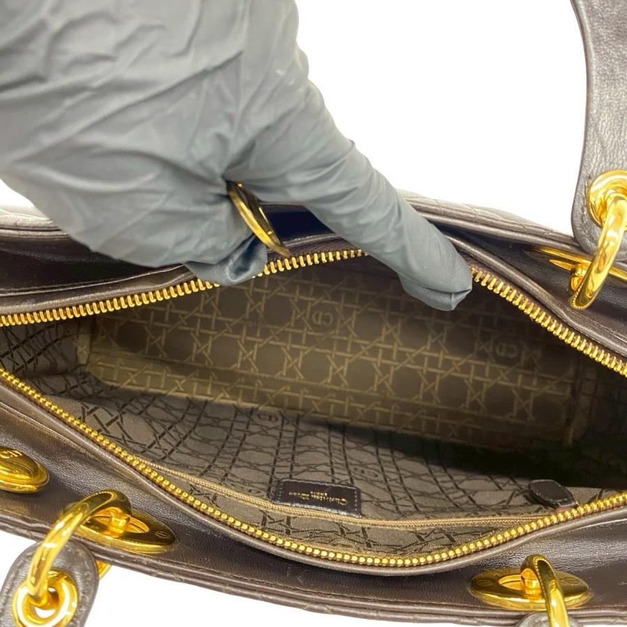 極美品☆レディディオール☆　ラムスキン 極 美品 Christian Dior ディオール レディディオール カナージュ