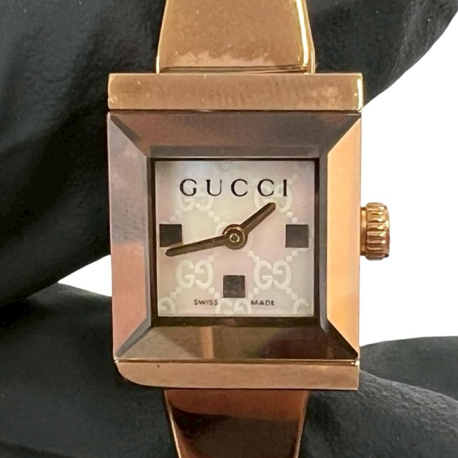 時計 稼働品 GUCCI グッチ 腕時計 デイト ゴールド文字盤 クォーツ 箱付