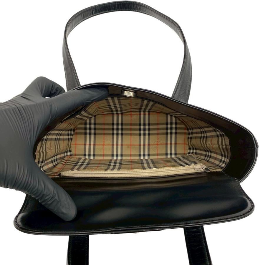 BURBERRY（バーバリー） 極 美品 ノバチェック 柄 ロゴ 刻印 カーフ