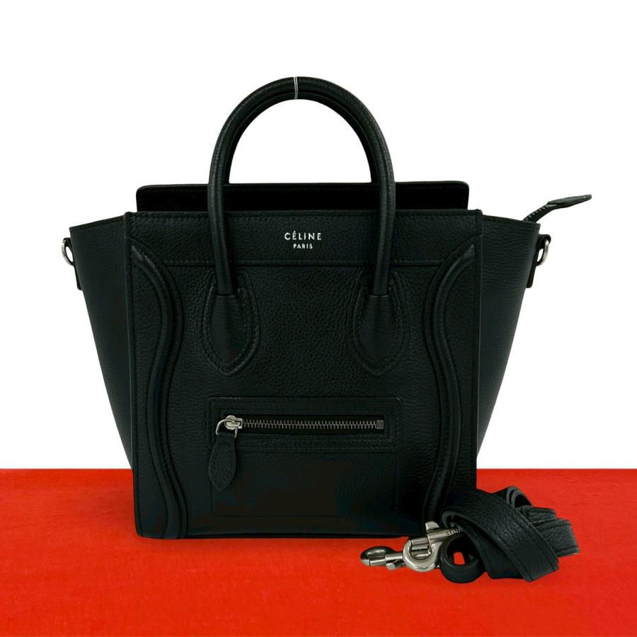 CELINE（セリーヌ） 極 美品 ラゲージ ナノショッパー レザー 本革