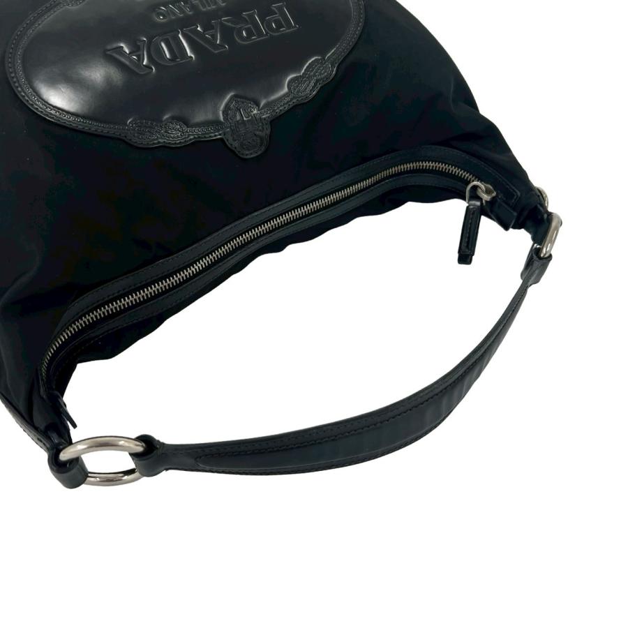 PRADA（プラダ） 極 美品 希少品 ロゴ 刻印 ナイロン レザー 本革 セミ