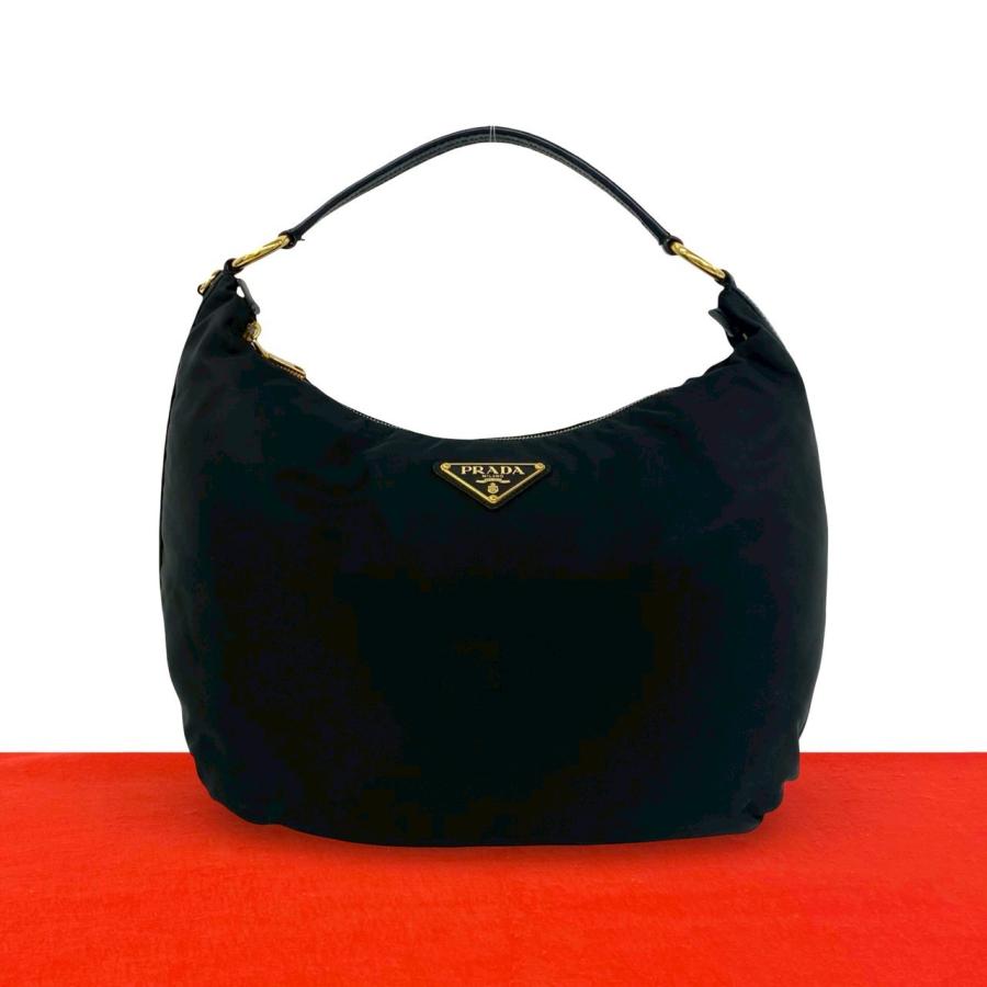 PRADA プラダ ショルダーバッグ 三角ロゴ ナイロン ブラック j51プラダ