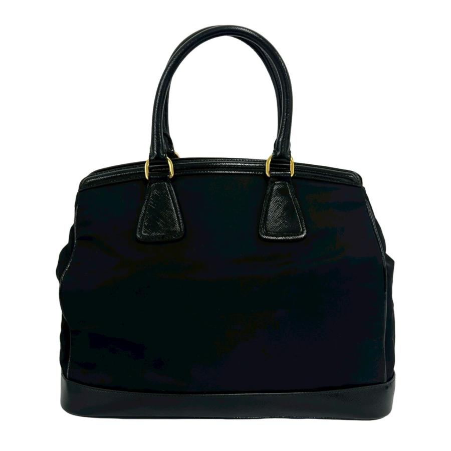 極美品 PRADA トートバッグ ミニトート ブラック ナッパレザー 本革 PRADA（プラダ） ほぼ未使用 希少品 三角 ロゴ プレート 金具 ナイロン