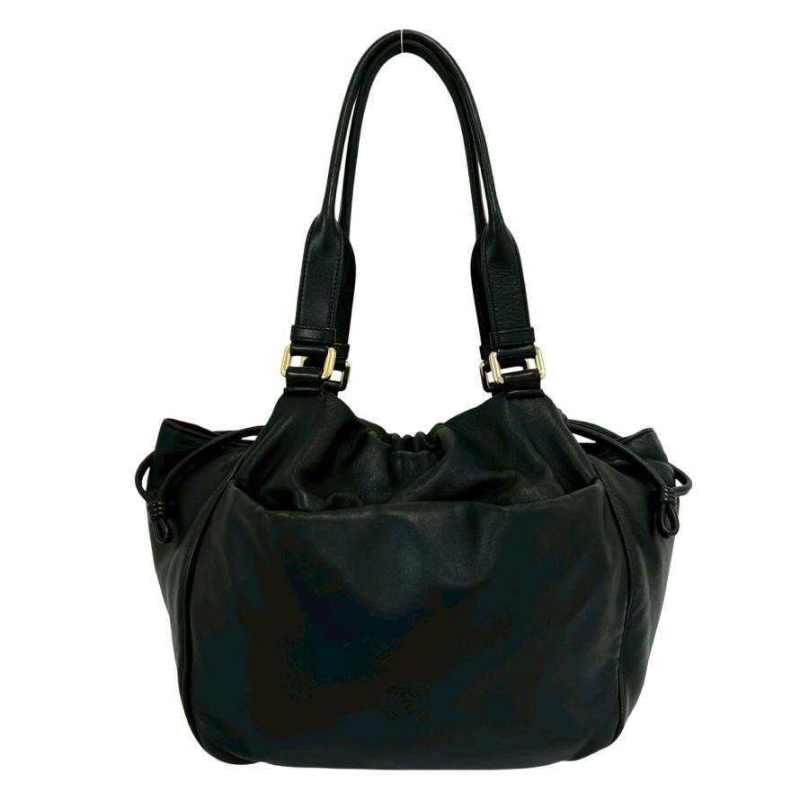 LOEWE（ロエベ） 極 美品 希少品 アナグラム ロゴ レザー 本革 巾着