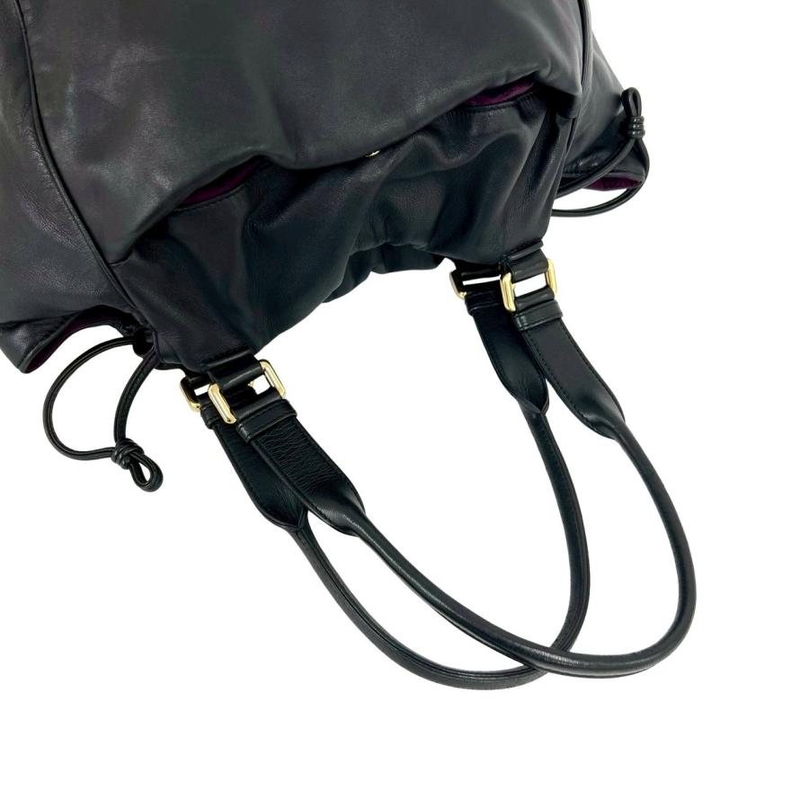 LOEWE（ロエベ） 極 美品 希少品 アナグラム ロゴ レザー 本革 巾着