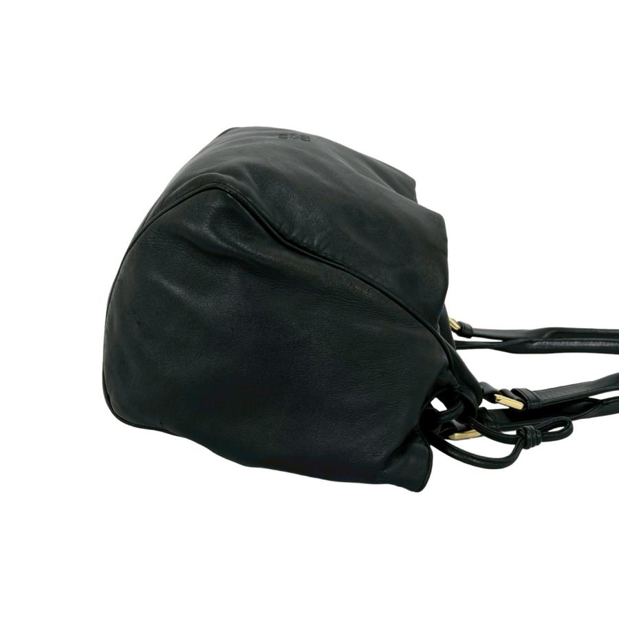 LOEWE（ロエベ） 極 美品 希少品 アナグラム ロゴ レザー 本革 巾着