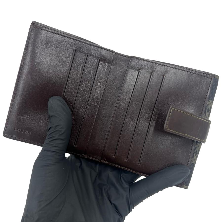 LOEWE（ロエベ） 極 美品 希少品 アナグラム ロゴ レザー 本革 二