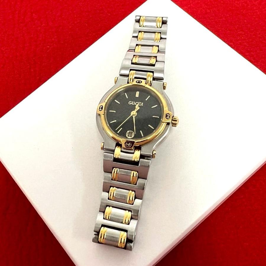 GUCCI（グッチ） 稼働品 極 美品 9000L ロゴ 刻印 ステンレススチール