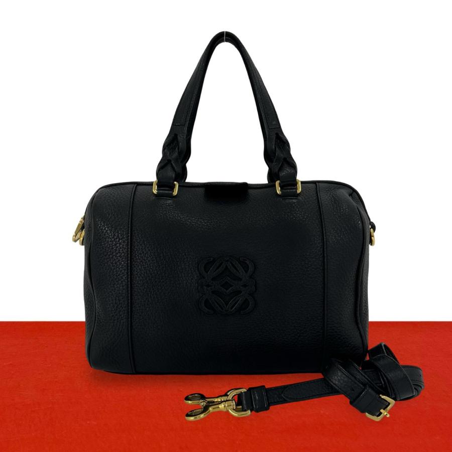 LOEWE（ロエベ） 極 美品 ヴィンテージ アナグラム ロゴ レザー 本革 