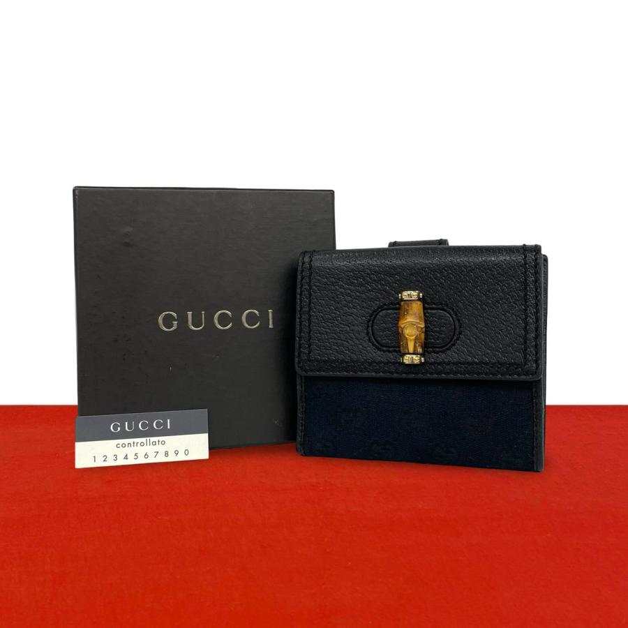 GUCCI（グッチ） 極 美品 箱付き バンブー GG 柄 レザー 本革 GG