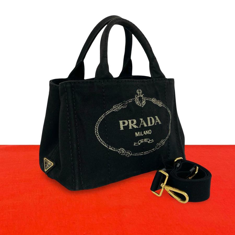 PRADA（プラダ） 極 美品 希少品 カナパ ロゴ プリント キャンバス
