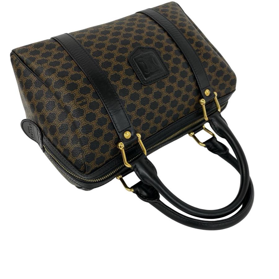 OLD CELINE　ミニボストン　ハンドバッグ　マカダム CELINE（セリーヌ） 極 美品 希少品 マカダム ブラゾン 柄 トリオンフ