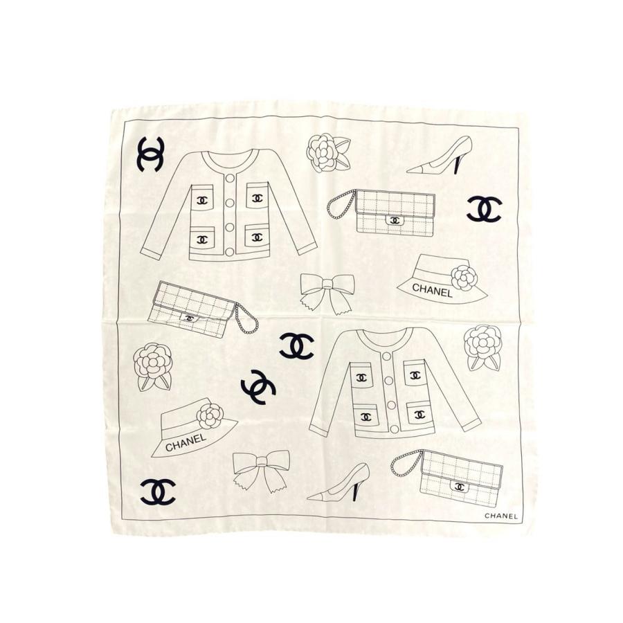 CHANEL（シャネル） 極 美品 箱付き ロゴ シルク スカーフ アイコン
