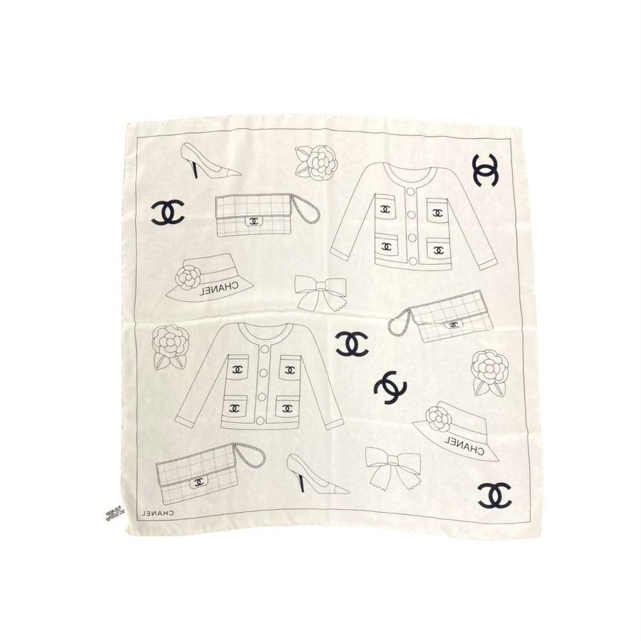 CHANEL シルクスカーフ チェック柄　箱付き　未使用品 CHANEL（シャネル） 極 美品 箱付き ロゴ シルク スカーフ アイコン
